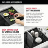 33” Undermount 16 Gauge Workstation Kitchen Sink Double Bowl with WorkFlow™ Ledge and Accessories